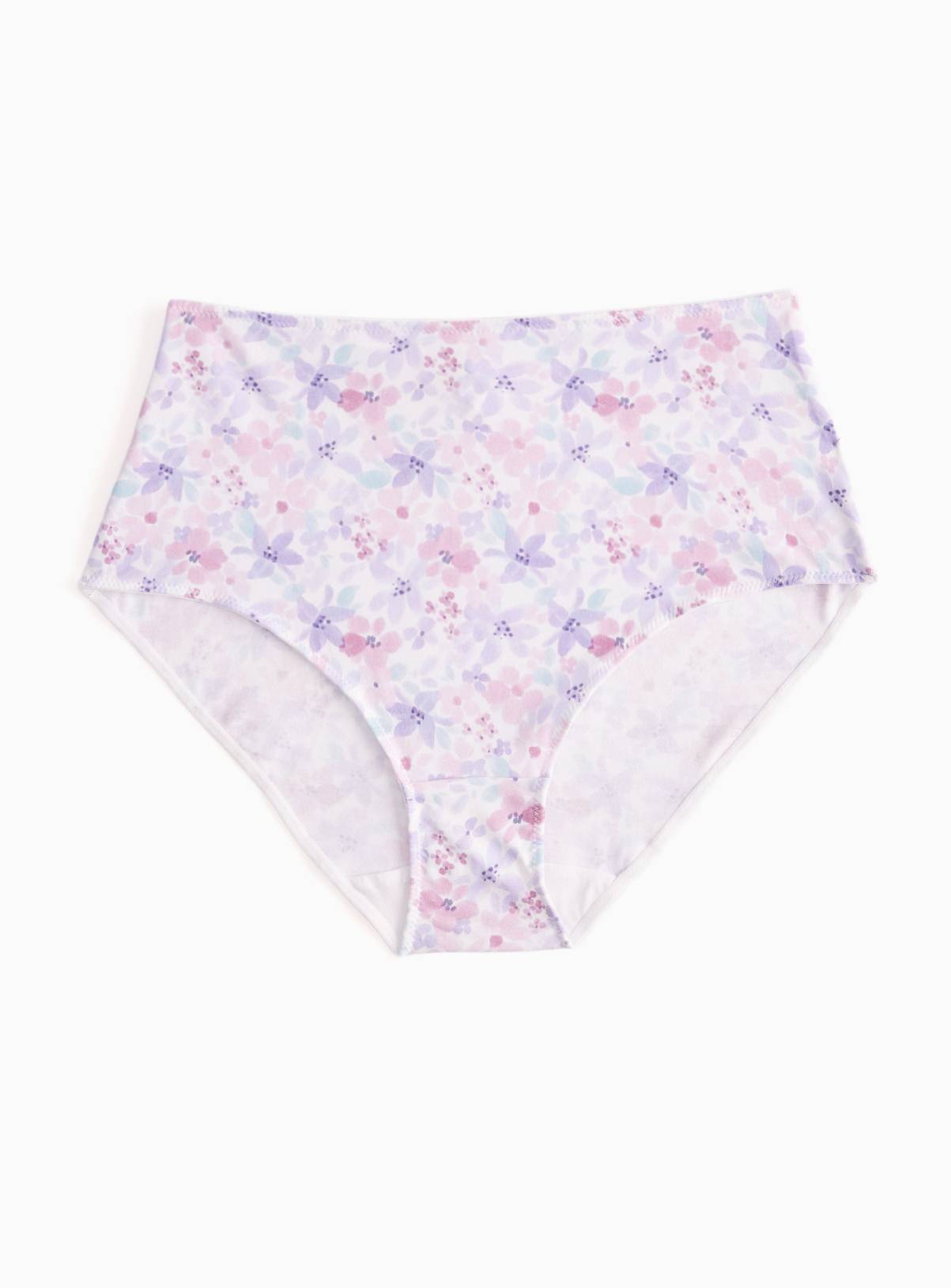 Pale Pink Floral Print Full Brief Knickers 8 - Image 3